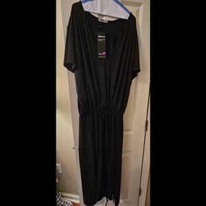 Rebdolls "So Especial" Black Ribbed A-Line Midi Dress, 3X, NWT